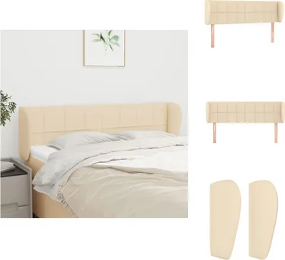 Produktbild von vidaXL Kopfteil mit Ohren Creme 147x23x78/88 cm Stoff -  Kopf- & Fußenden