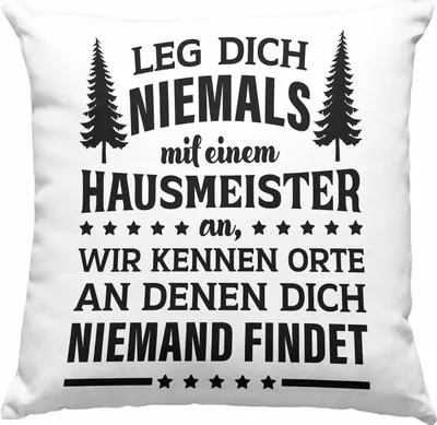 Produktbild von Trendation - Hausmeister Deko-Kissen mit Füllung 40x40 Lustige Sprüche Geschenke Lustig Spruch Haustechniker (Blau)