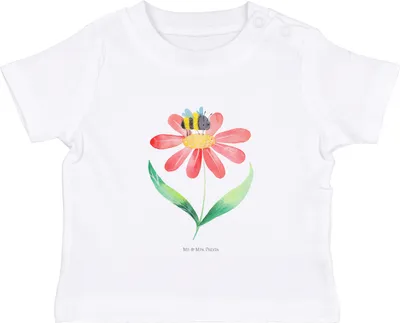 Produktbild von Mr. & Mrs. Panda  T-Shirt Hummel Blume 6. - 12. Monat - Weiß - Geschenk, Biene, Natur, Kinder Oberteil, Kleinkind Shirt, Lustige Sprüche, Wespe, Hummeln, Baby Top