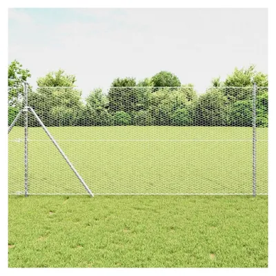 Produktbild von Zaunpfosten Silber 100 x 1,2 m (25 mm Netz) Stahl Gartenzaun für Hundezaun, Weidezaun, Gartenzaun und Hühnerzaun mit Bodenbefestigung