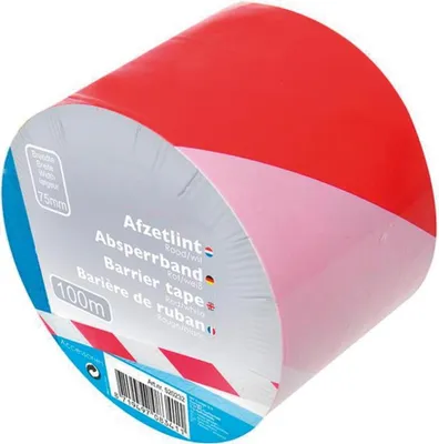 Image de SEEHASE Ruban de délimitation 100 m, rouge/blanc, pour identifier Largeur : 75 mm