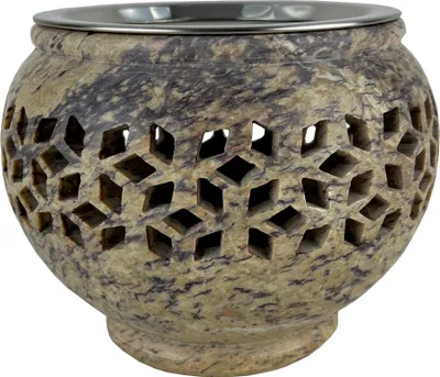 Produktbild von Weihrauchbrenner Maxi Eridanus, Räucherstövchen aus Softstone mit Edelstahlsieb