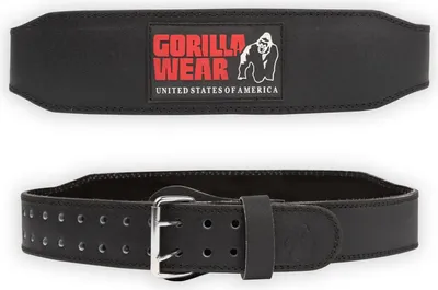 Obrázek produktu pro Gorilla Wear 4palcový kožený opasek na vzpírání - černý/červený - S/M