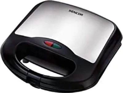 Produktbild von SENCOR SSM 4220SS Sandwichmaker (700 Watt, Waffeln, Paninitoaster, Tisch-Grill für Toast, Waffeln) schwarz / silber