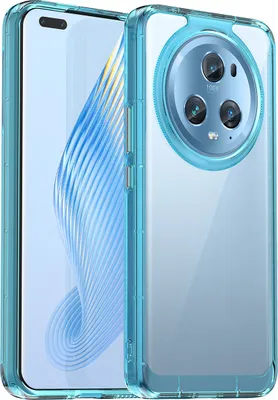 Produktbild von Schutzhülle für Honor Magic5 Pro Klar Rückseite Stoßfeste TPU Silikon Bumper Hülle Hellblau