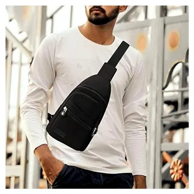 Produktbild von Diebstahlsichere Brusttasche für Damen und Herren - Sling Bag Umhängetasche für Gym, Wandern, Radfahren und Reisen