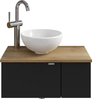 Produktbild von Pelipal Serie 6915 SET-044-058 Waschtisch mit Unterschrank bestehend aus: Keramik-Aufsatzbecken, Waschtischplatte, Waschtischunterschrank