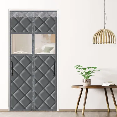 Magnet-Vorhangtuch 80x200 cm, thermisch isolierend, mit Fenster
