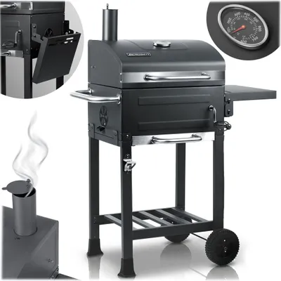 Produktbild von Holzkohlegrill mit Thermometer und verstellbarem Rost