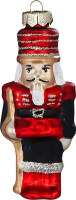 Produktbild von Christbaumschmuck Glas 11,8cm Nussknacker Figur Rot / Schwarz