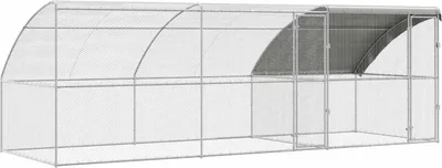 Immagine prodotto di vidaXL Gabbia per polli 3 pezzi argento 600 x 200 x 200 cm acciaio e PE