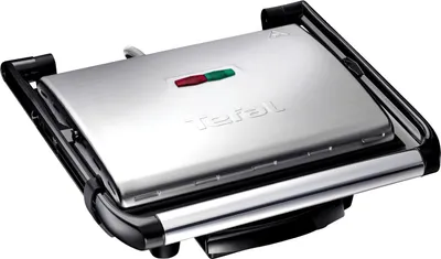 Produktbild von Tefal Kontaktgrill GC241D Inicio aus Edelstahl, Grillfläche 29 x 26 cm, antihaftbeschichtete Grillplatten, integr. Thermostat