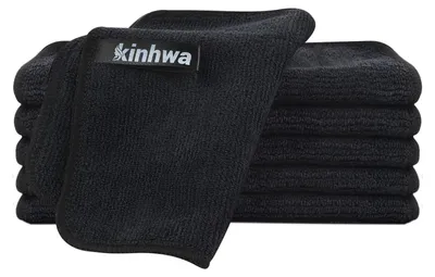 Mikrofasertücher 6er-Pack 20x20 cm schwarz fusselfrei