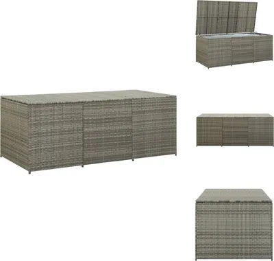 Obrázek produktu pro vidaXL Zahradní box z polyratanu 180x90x70 cm šedý - Zahradní boxy