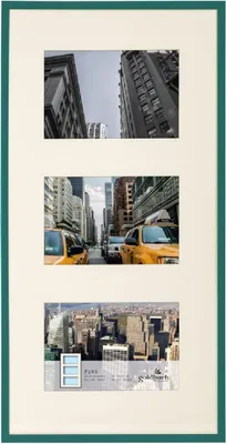 Produktbild von Goldbuch Kunststoffrahmen für 3 Fotos Bildformat 10x15cm, Puro petrol, Multi-Bilderrahmen, Kunststoff, Farbe Petrol, Wand, 10 x 15 cm, Rechteckig