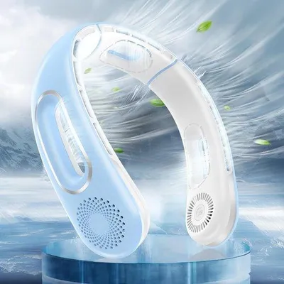 Immagine prodotto di Ventilatore portatile ricaricabile da 5200 mAh senza pale con 4 velocità - Ventilatore da collo per uomo e donna