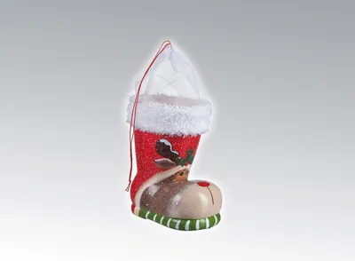 Produktbild von Nikolaus-Stiefel,klein, 16cm 'Elch', mit Tüllmanschette