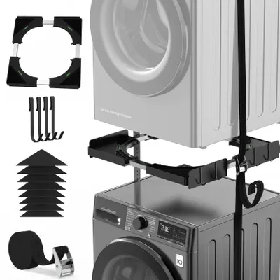 Stapelset für Waschmaschine/Trockner, 45-68 cm, schwarz
