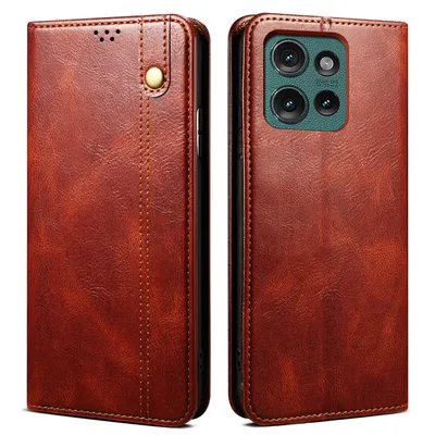Immagine prodotto di Custodia per Motorola Edge 50 in pelle flip case portafoglio con funzione stand rosso