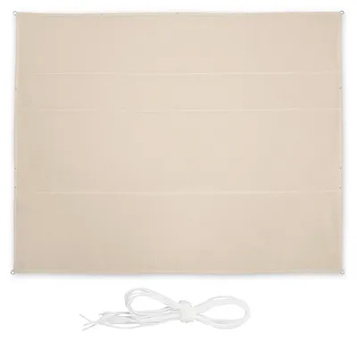 Image de Tente d'ombrage rectangulaire Relaxdays, L x P : 5 x 6 m, hydrofuge, résistante aux UV, avec cordes de tension, terrasse, balcon, beige