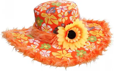 Produktbild von Bunter Hippie Hut mit Sonnenblume für Karneval, Motto Party oder Schlagermove