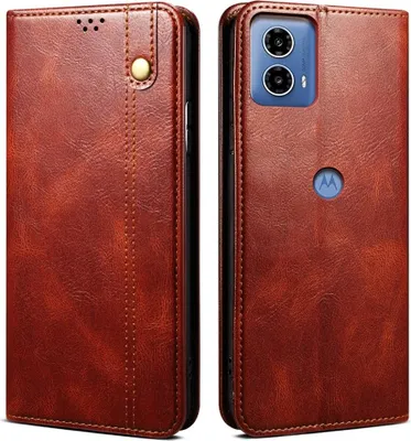 Produktbild von Motorola Moto G04(s) / G24 (Power) / E14 Hülle - Coverup Premium Classic Klapphülle - Braun