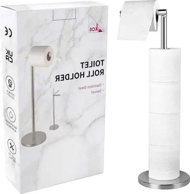 Immagine prodotto di Portarotoli da bagno indipendente in acciaio inossidabile - Contenitore per 5 rotoli di carta igienica
