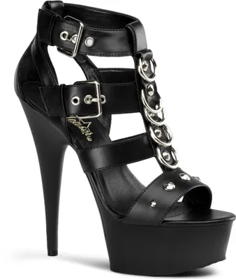 Produktbild von DELIGHT-658 Damen Sandale von Pleaser, Schwarz Matt , EU 40, US 10