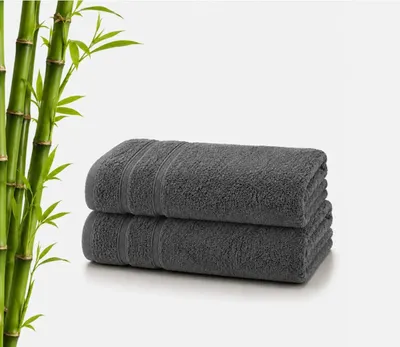 Produktbild von Bambus Handtücher 4er Set, 450 g/m², 50 % Viskose aus Bambus, 50 % Baumwolle,30 cm x 50 cm,Anthrazit