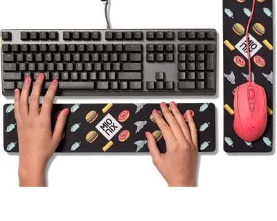 Obrázok produktu pre Mionix Long Pad Black, Čierna, Vzor, Pena, Guma, Podložka pod zápästie