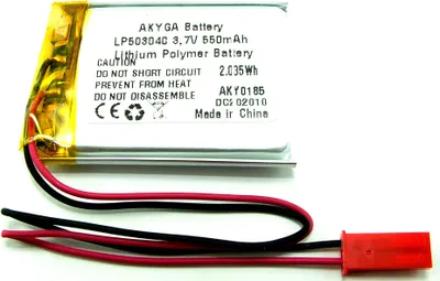 Produktbild von AKKU Li-Poly 550mAh 3,7V JST-2 PINS