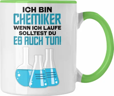 Produktbild von Trendation - Chemiker Geschenke Tassen Tasse Chemielaborant Chemie Geschenk Chemielabor Gadget (Grün)