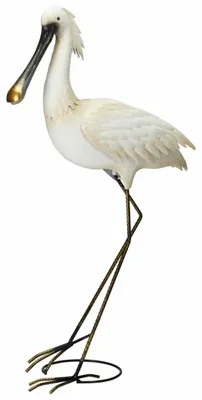 Image de HOWHOMELY | Figurine de jardin - Décoration de jardin - 74 cm - en métal - Objet décoratif - Héron - pour le jardin