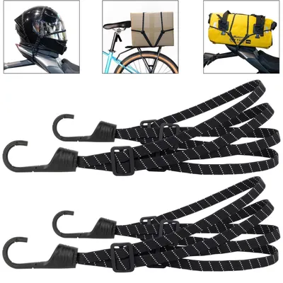 Obrázek produktu pro Zavazadlové popruhy s háčky, 2 kusy, délka 60 cm, reflexní, guma, nylon