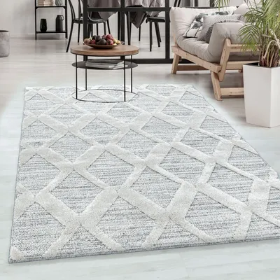 Produktbild von Carpetsale24 Teppich Wohnzimmer Hoch-Tief Effekt 3D Optik Skandinavische Boho Design Elegante Hochflor Teppich Flauschig, Grösse: 160x230 cm