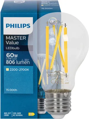 Obrázok produktu pre Philips 44971800, 5,9 W, 60 W, E27, 806 lm, 25000 h, Teplé svetlo