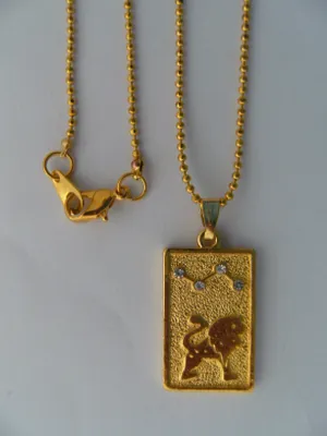 Produktbild von Kette mit Sternzeichen Anhänger: Löwe, Ketten Horoskop Astrologie Tierkreiszeichen golden