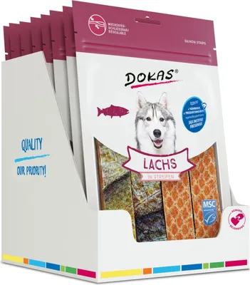 Produktbild von DOKAS Lachs in Streifen 100g 8er Pack