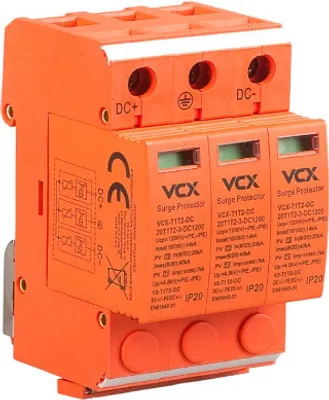 Produktbild von VCX Photovoltaik Überspannungsschutz Blitzschutz T2 DC C 3P 1200 PV