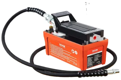 Produktbild von VEVOR Luft-Hydraulikpumpe Power Pack Einheit 10.000 PSI 1687,8 cm³ Kapazität Robuste Ganzmetallkonstruktion Luft-Hydraulik-Fußpumpe, 2 m-c, Orange