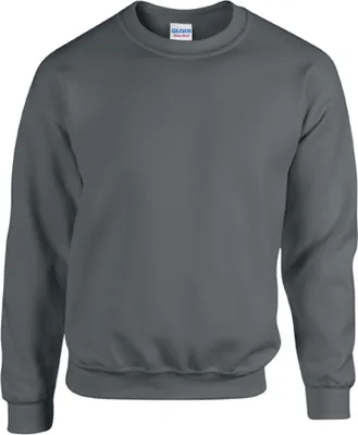 A plain gray Gildan crewneck sweatshirt is shown against a white background.