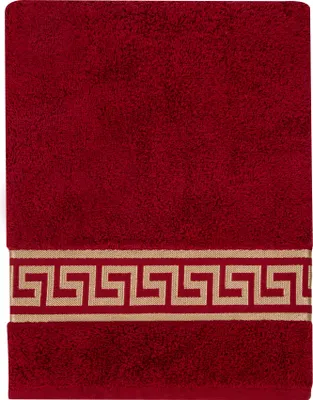 Produktbild von Mäander Handtücher Duschtücher Gästetücher Flauschige Frottee 100% Baumwolle Rot-Gold 30 cm x  50 cm