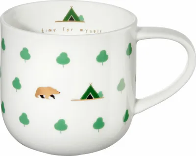 Immagine prodotto di ASA Selection Henkelbecher time for myself, Tasse, Fine Bone China, Weiß glänzend, 400 ml, 19468014