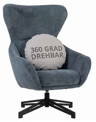 Produktbild von Ohrensessel Marconia blau drehbar