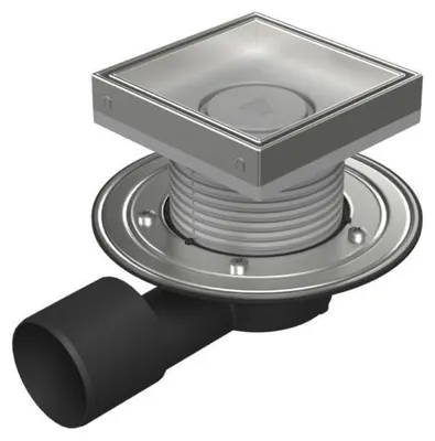 Image de Siphon de sol latéral DN50/82, bride en acier inoxydable, cadre, grille CERAMICS