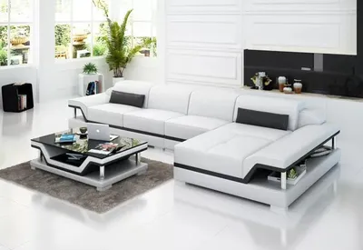 Produktbild von Wohnlandschaft Ledersofa Ecksofa L-Form Modernes Sofa Ecksofa Polster