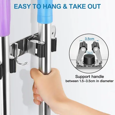 Wandmontage Mop- und Besenhalter - Organizer für Besen und Moppen
