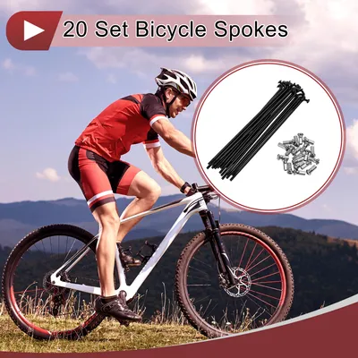 Produktbild von 20 Satz 12G Fahrrad Speichen 130mm Fahrrad Felgen Speichen Kohlenstoffstahl Schwarz
