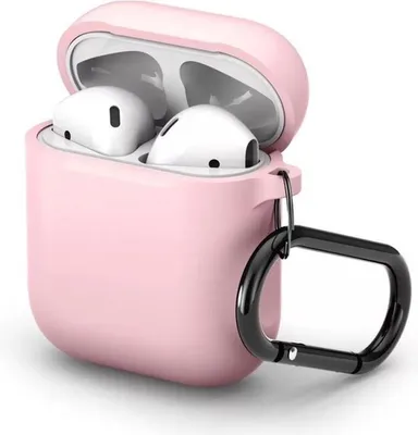 Image de Étui Jumadas pour AirPods – "Compatible" avec les AirPods 1 et 2 – Coque souple – Rose clair – Étui de protection – Avec crochet