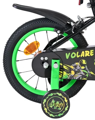 Immagine prodotto di Bicicletta per bambini Volare Strike - Modello da ragazzo - Ruote da 14 pollici - Colore nero e verde - Doppi freni a mano